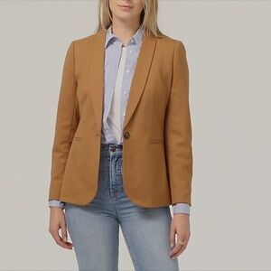 Parker Camel Single-Button Tailored Blazer